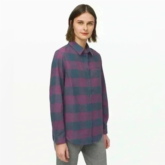 LULULEMON "Full Day Ahead" Women's button down plaid flannel shirt Size 6 - Picture 1 of 9